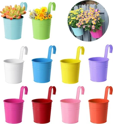 10x Blumentopf bunt Hängetopf Pastell Pflanztopf Hängetöpfe Blumen Topf Kräuter - Bild 1 von 4