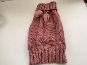 Cute Pet Dog Cat Pink Cable Sweater Clothing Small -Medium - Picture 1 of 5