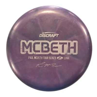 RARE DISC GOLF DISCRAFT PAUL MCBETH TOUR SERIES Z LUNA 175g PURPLE USED - Image 1 of 3