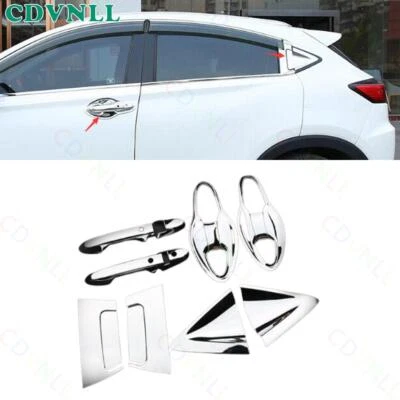 Para Honda HR-V Vezel 2016-22 cromado prata maçaneta lateral moldura tigela acabamento 14* - Imagem 1 de 4