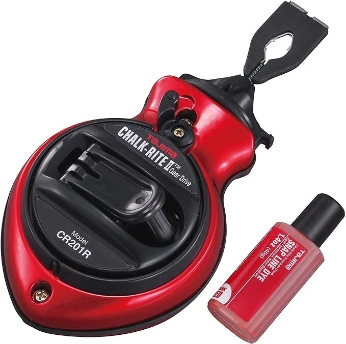 Tajima CR201R-PR CHALK-RITE II Gear Drive Extra Bold, 100 Ft Line, Red - Image 1 of 1