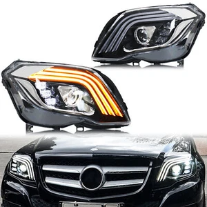 LED Sequential Headlights for Mercedes Benz GLK350 GLK250 2013-2015 Front Lamps - Picture 1 of 5