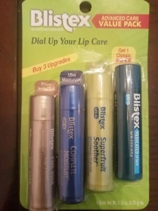 Blistex Advanced Care VALUE PACK, Contains 3 Sticks + 1 Bonus Stick! - Picture 1 of 4