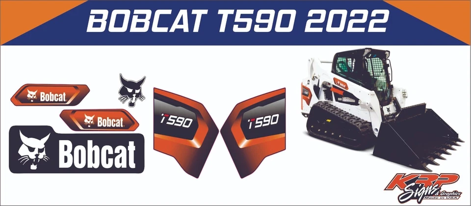Juego de calcomanías de vinilo Bobcat T590 2022 - Equipo de construcción CAT Foto 1 de 1