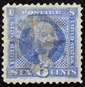 U.S. Used Stamp Scott #115 6c Washington, VF - XF. Starburst Fancy Cancel. - Picture 1 of 2