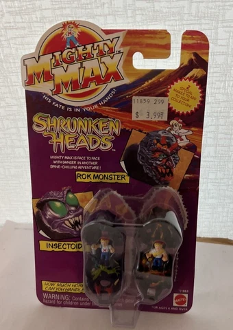 1993 Mighty Max Shrunken Heads ROK MONSTER & INSECTOID Mattel Mini Playset NEW Cover