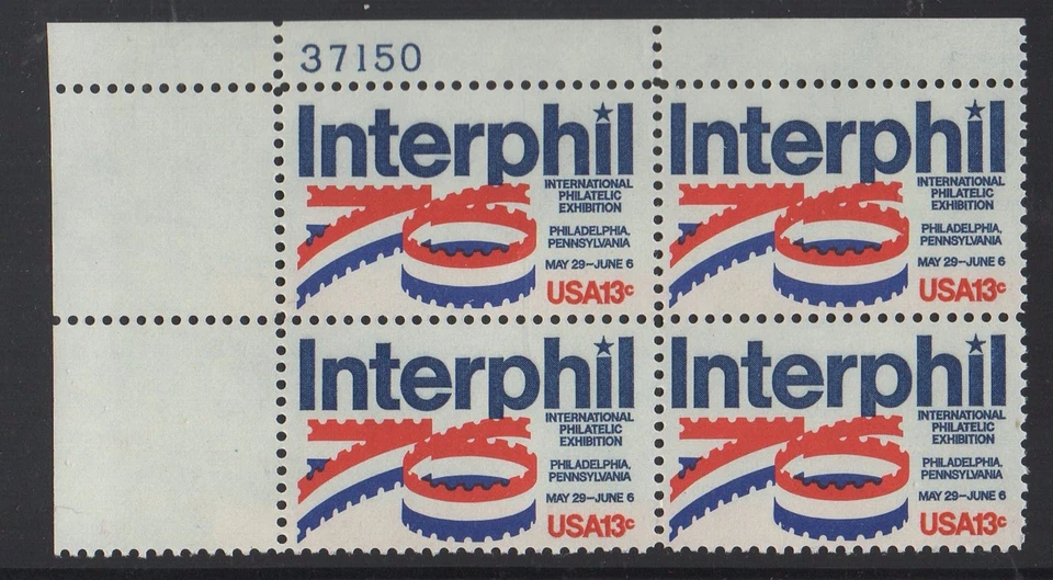 ALLY'S STAMPS US Plate Block Scott #1632 13c Interphil '76  [4] MNH [STK] - Image 1 of 1