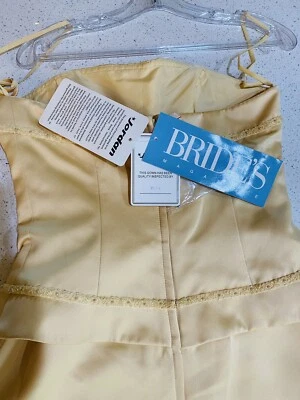 NUEVO CON ETIQUETAS Revista de Novia Vestido Formal Vestido de Noche Dama de honor Dorado Vintage Talla 4 Foto 1 de 4