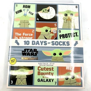 Star Wars Mandalorian Baby Yoda 10 Days Socks Advent Calendar Toddler Kids 2T-4T - Picture 1 of 7