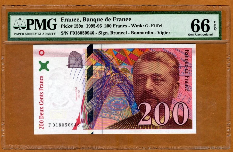 France, 200 francs, 1996, P-159 (159a)  PMG-66, EPQ, Last pre-Euro, Gem UNC - Image 1 of 1