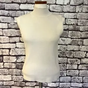 Chico's Beige Sleeveless Pull Over Mock Neck Sweater Size M - Picture 1 of 9