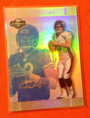 2007 Topps Co-Signers JAY CUTLER/CHRIS LEAK GOLD #25/25 Made BEARS SSP #9 - Image 1 of 2