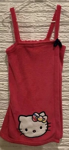 Sanrio HELLO KITTY Plush Pink Bath Towel Adjustable Wrap Robe Youth Small - Picture 1 of 11
