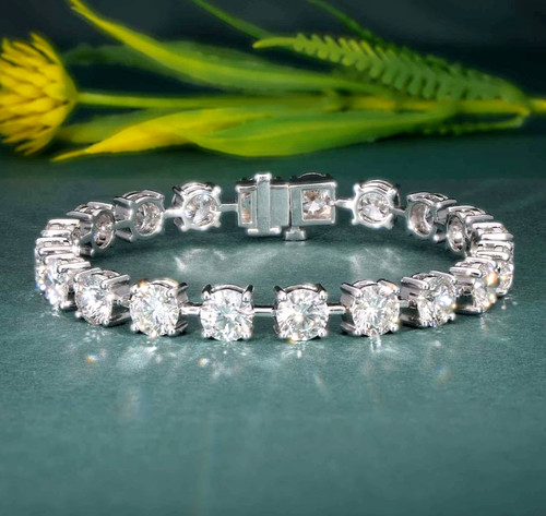 OFF WHITE Bellissimo Bracciale da Tennis Diamante Bianco Diamante Bianco 4mm Certificato Trattato Argento 925