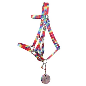 COMBINATION HALTER BRIDLE with REINS Showman Tie Dye Nylon - Picture 1 of 1