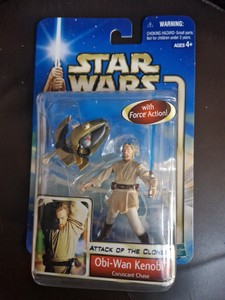 Star Wars Attack of the Clones Obi-Wan Kenobi Coruscant Chase 3.75" figure NEW