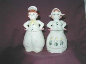 Vintage Dutch Boy & Girl Salt & Pepper, Creamer & Sugar Combo - Picture 1 of 6