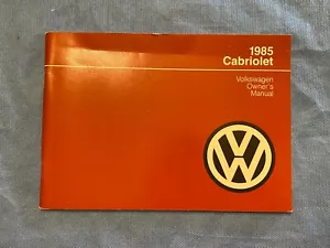1985 Cabriolet Manual del propietario Volkswagen VW Service Manager Issue - Imagen 1 de 4