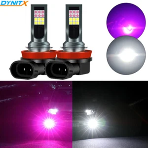 DYNITX Lighting 2x H11 H8 24-LED Fog Light Driving Bulbs Lamps White & Purple - Picture 1 of 8