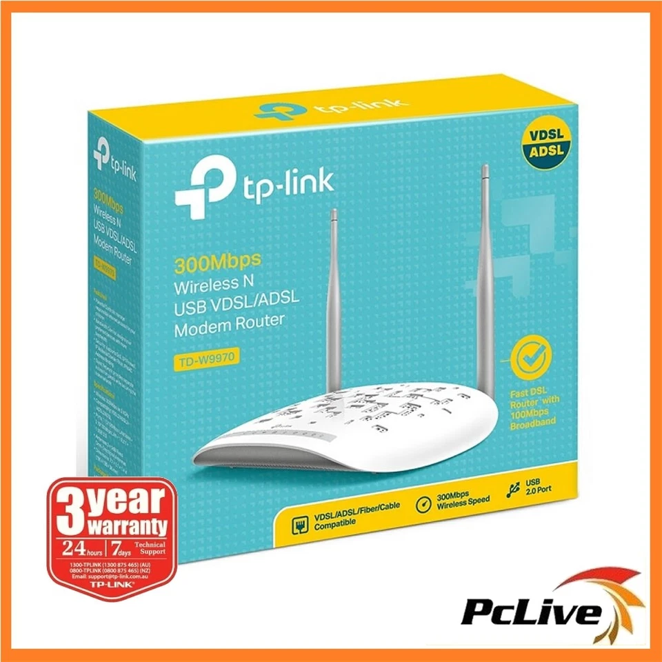 TP-Link TD-W9970 300Mbps Wireless N VDSL ADSL NBN Modem Router Parent Control - image 1 of 1