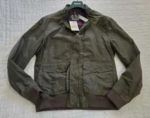 NEW MEN'S XL BARBOUR x J CREW HAGART WAXED COTTON JACKET IN ARCHIVE OLIVE - Picture 1 of 10