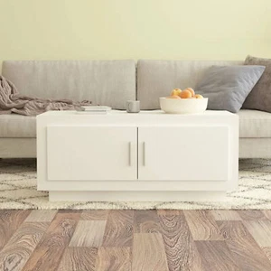 Coffee Table White 102x50x45 Engineered Wood W2U5 - Picture 1 of 8