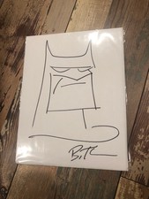 Bruce Timm Original Basic Sketch Batman B.T. Signed