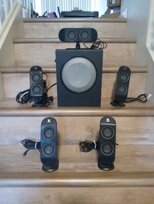 Logitech X-530 5.1 Surround Sound System with 1 Subwoofer 5 Speakers - Image 1 of 4
