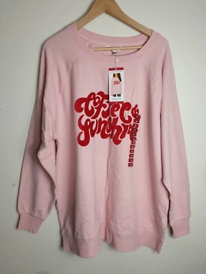 Sudadera Wildfox XL Rosa Rubor Café y Sol Nueva con Etiquetas  Foto 1 de 4
