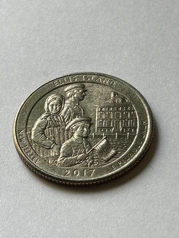 2017 D Improperly Annealed Planchet Ellis Island Quarter Mint Error Circulated Cover