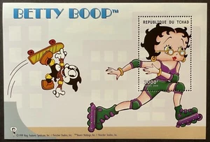 CHAD BETTY BOOP ON ROLLER BLADES STAMPS MNH 2000 ANIMATED CARTOON SCOTT #858 - Picture 1 of 1