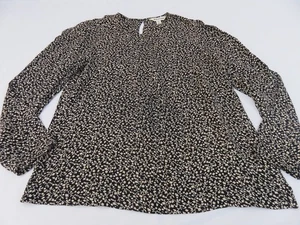 WHISTLES BLACK & BEIGE TEENY BUSY CREWEL FLOWER PRINT VISCOSE BLOUSE TOP UK 12 - Picture 1 of 17