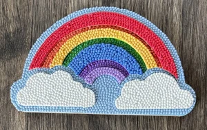 Completed Diamond Art Rainbow Plaque 8”x4 1/2” - Picture 1 of 6