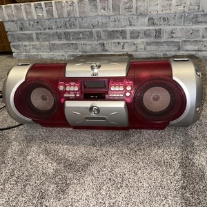 Vintage JVC RV-B550RD CD Portable Boombox Transparent Red Cd And Tuner Work! - Picture 1 of 7