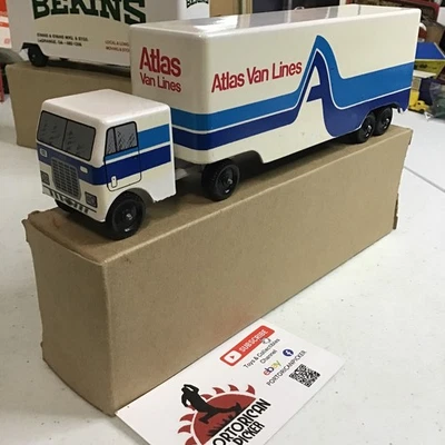 RALSTOY 16 WHITE MACK ATLAS VAN LINES SEMI CAMINHÃO REBOQUE 1/43 ou 8” PEÇAS RESTAURADORAS - Imagem 1 de 4