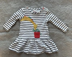 Joules Baby Girls Black And White Giraffe Dress. Size 0-3 Months - Picture 1 of 2