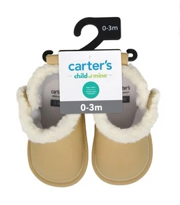 CARTERS Child of Mine Infant Girls Size 0-3m Fur Winter Boots • Brown - Picture 1 of 8