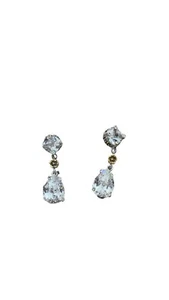 Pendientes colgantes de poste de lágrima de cristal diamante transparente envío gratuito - Imagen 1 de 4