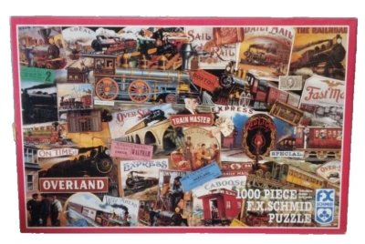 All Aboard 1000 Piece F.X. Schmid Jigsaw Puzzle 1992 With Puzzle Finish-S3 - Image 1 of 4