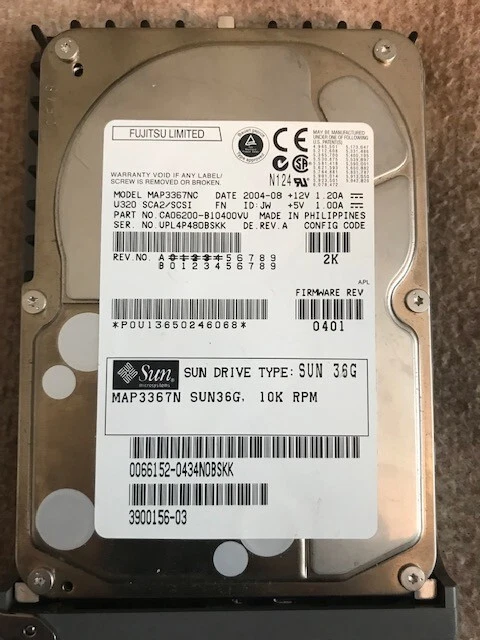 HARD DRIVE SUN MAP3367N 10K RPM 36GB - Image 1 of 1