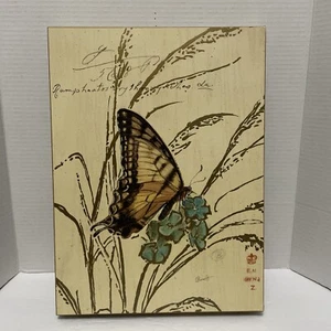 Art In Motion 2007 Chad Barrett Canvas Print Artwork Butterfly Flower 12" x 16” - Picture 1 of 7
