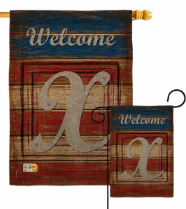 Patriotic X Initial Garden Flag Americana Decorative Gift Yard House Banner - Picture 1 of 19