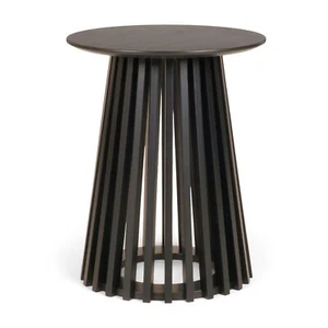 Mesa auxiliar 50x40cm redonda negra mesa de centro pequeña mesa redonda mesita de noche - Imagen 1 de 7