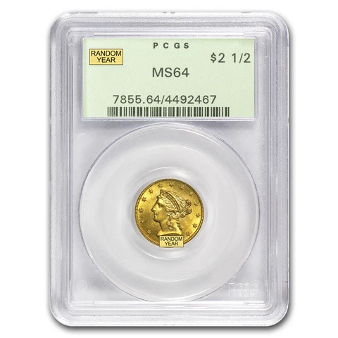 $2.50 Liberty Gold Quarter Eagle MS-64 NGC/PCGS - SKU #18494 Cover