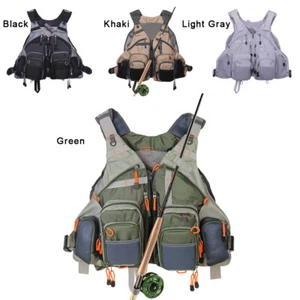 Fly Fishing Mesh Vest General Size Adjustable Mutil-Pocket Breathable Vest - Picture 1 of 25