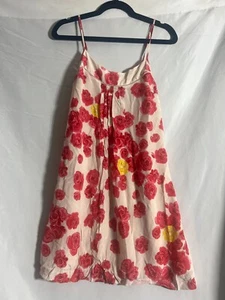 ANTHROPOLOGIE MOULINETTE SOEURS WOMAN'S 2 RED YELLOW FLORAL DRESS BOHO CHIC - Picture 1 of 8