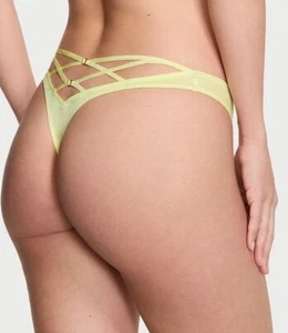 Victoria’s Secret VERY SEXY Strappy Back High Leg Thong Panty Yellow XL NWT - Picture 1 of 5