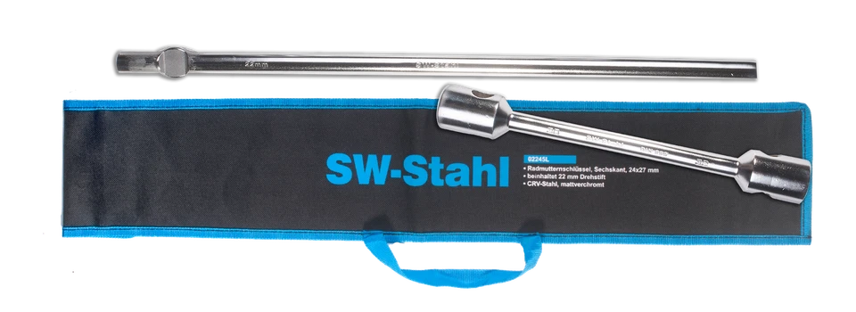 SW Steel Wheel Nut Wrench 27x 32mm and Telecope Swivel Pin 630mm Tyre Change - Image 1 of 1