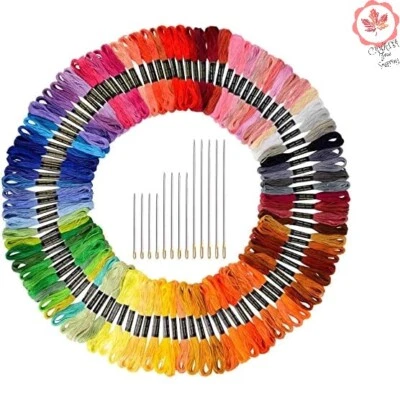 Complete Rainbow Embroidery Floss Set - 124 Skeins, 100 Colors, Gold Eye Needles - Image 1 of 4