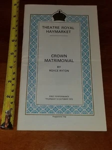 CROWN MATRIMONIAL ROYCE RYTON 1972 PROGRAM 1ST PERFORMANCE JOAN HAYTHORNE RARE - Picture 1 of 2